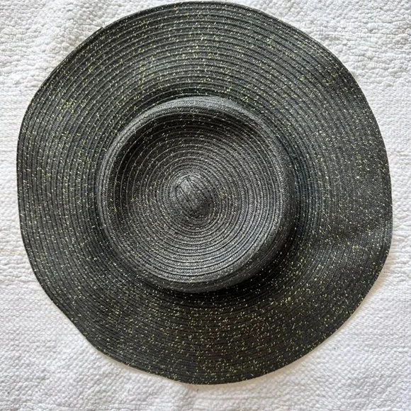 Chi by Carlos Falchi, black floppy wide brim hat - Picture 2 of 12